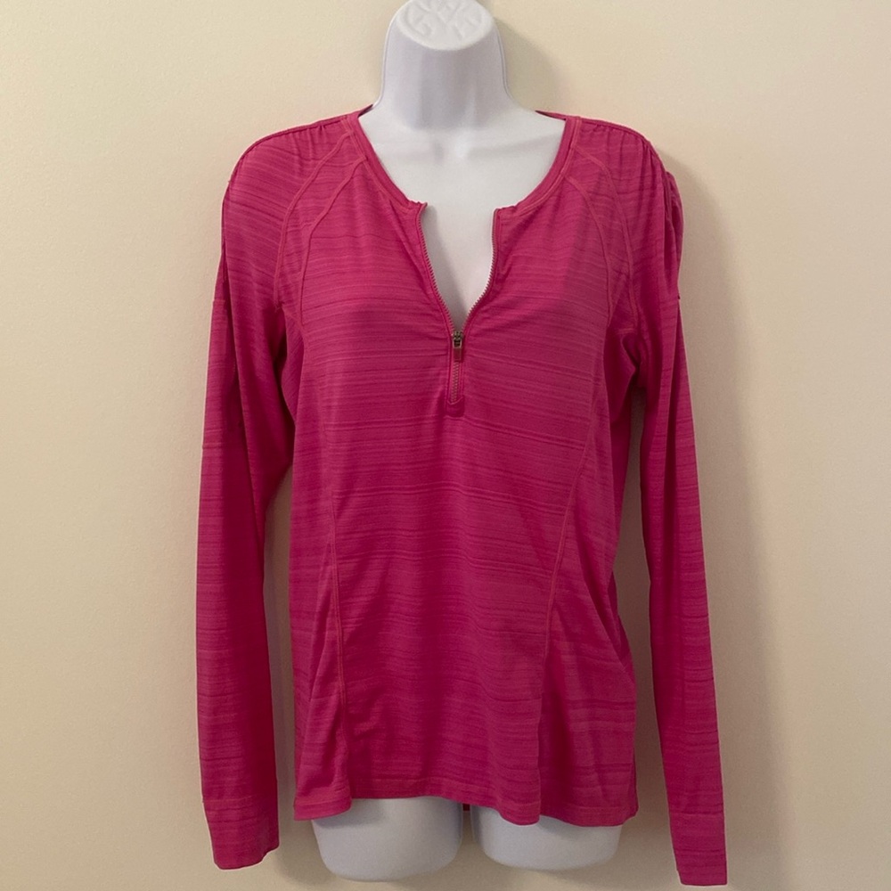 Hot pink Athleta cover-up, half zip in size medium